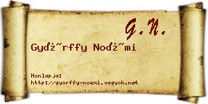 Győrffy Noémi névjegykártya